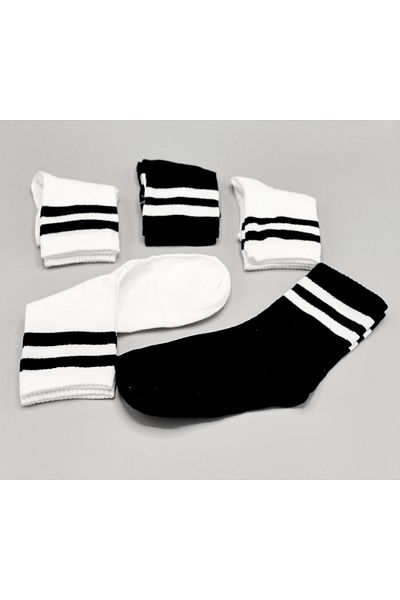 yakamoz toptan Unisex 6' ζευγάρια βαμβακερά - πλενόμενες αρωματικές κοντές ριγέ κολεγιακές κάλτσες