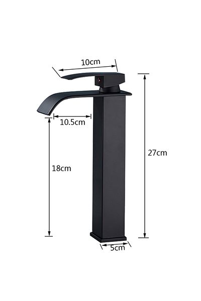 Choice Black High Rozin Matte Black Basin Faucet Deck Mounted Single Lever Bathroom Crane Waterfall Brass B