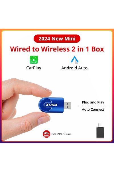 Choice Carplay And Auto Box 2 In1 Wireless Carplay&android Auto Ai Box Wired To Wireless Carpay Mini Adapte