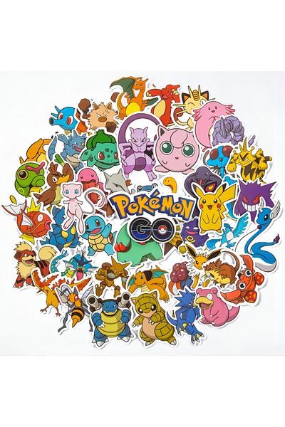 Miniso 50pcs 50/100PCS Kawaii Pikachu Anime Pokemon Stickers for Laptop Suitcase Skateboard Guitar Phone Ca