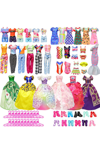 Choice 27 قطعة عشوائية من إكسسوارات الدمى العصرية = 1 ثوب + 2 فستان + 2 بدلة ...