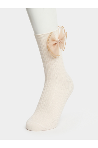 Styli جورب متوسط الطول مزين بربطة عنق شبكية