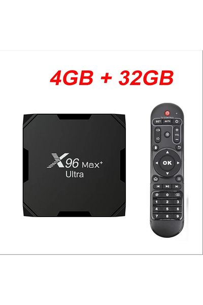 Choice صندوق تلفزيون X96max Plus Ultra 4g32g EU Plug Android 11 Amlogic S905x4 4gb 32gb Tvbox Av1 8k Wifi Bt X96 M