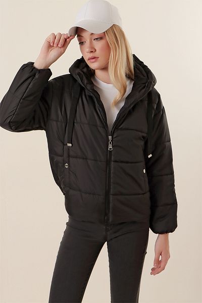 Bigdart 5136 Crop Puffer Jacket - Negru