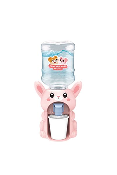 TOYMOGER Bunny Kids Mini Dual Water Dispenser Toy Cute Water Juice Milk Drinking Fountain Simulation Kitchen