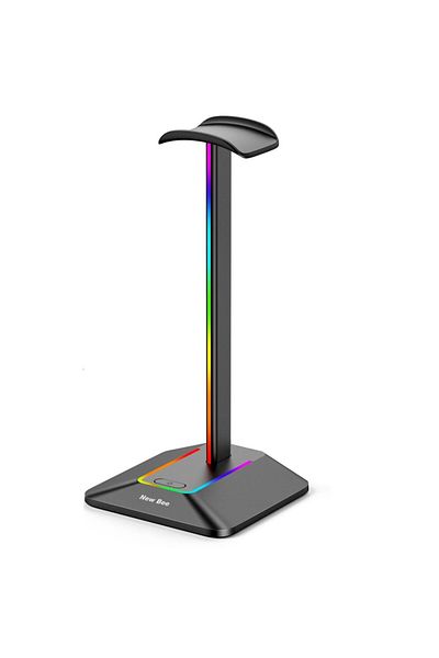 Choice حامل سماعات رأس للألعاب باللون الأسود الجديد من Bee Z8 RGB مع شاشة رائعة ومنفذي USB