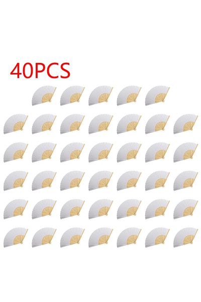 Choice 40pcs 1-50pcs Paper Bamboo Folding Hand Fan Wedding Personalized Fans Party Decor Art Craft Chinese