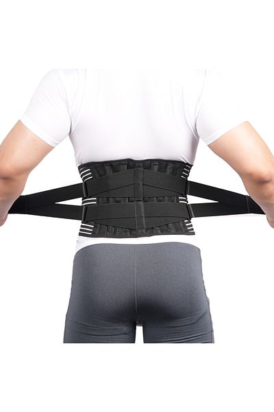 Choice Xxl Waist 110-125cm Back Support Belt For Lower Back Pain Relief 6 Stays Breathable Anti-skid