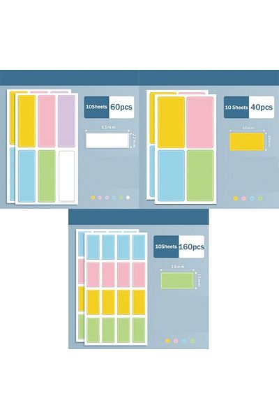 Choice 10s10m10l 30 Sheets Color Label Sticker Handwritten Waterproof Self Adhesive Name Mark Stickers