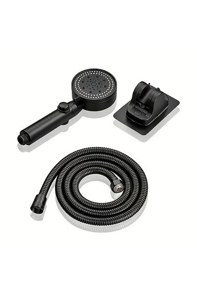 Choice Shower 3-piece Set 3pcs Adjustable Black Shower Head, High Pressure Water Saving Shower Head With 5