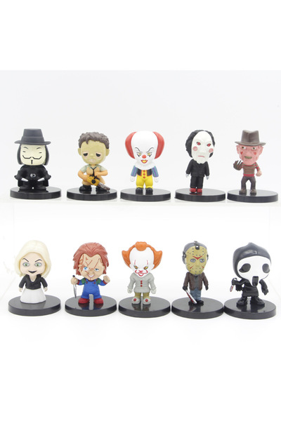 Choice حوالي 5.5 سم، 10 قطع، مجموعة ألعاب شخصيات أفلام الرعب (جيسون، فريدي، ا...