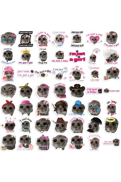Choice 56pcs 56pcs Sad Hamster Meme Decals Cute Stickers Aesthetic Phone Notebook Suitcase Laptop Fridge Wa