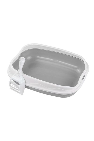 Choice Grey Semi-enclosed Litter Box Spatter-proof Cat Toilet Large Kitten Cleaning Supplies Large Cat Poop