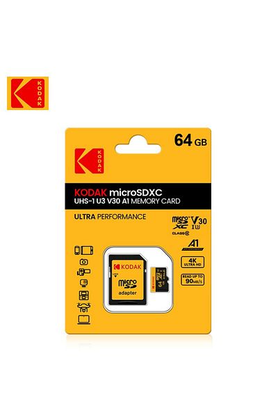 Kodak بطاقة ذاكرة Micro SD بسعة 512 جيجابايت 256 جيجابايت حتى 90 ميجابايت/ثانية فئة 10 U3 32 جيجابايت 64 جيجابايت 128 جيجابايت بطاقة TF بدقة 4K HD ...