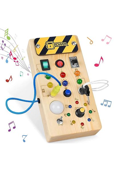 Choice Musical Note Montessori Busy Board Sensory Toys Wooden With Led Light Switch Control Board Travel Ac