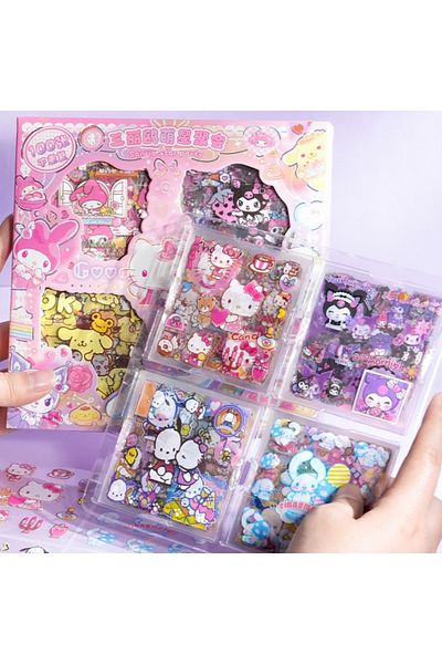 Choice Sanrio Stickers 100pcs Sanrio Hello Kitty Sticker Gift Box Cinnamoroll Melody Kuromi Sticker Gift Bo