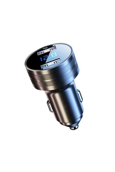 Choice Black Metal Dual Port Usb 66w Fast Car Charger Suitable For Different Models Of Mobile Phones