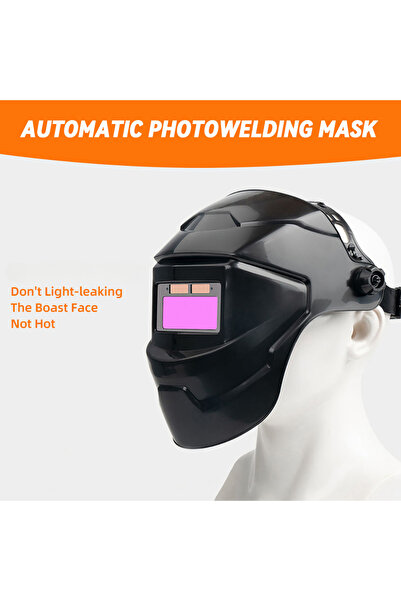 Choice خوذة لحام سوداء/قناع وجه Chameleon Large Angle Classic، لحام يعمل بالطاقة الشمسية مع تعتيم تلقائي، مقاس كبير
