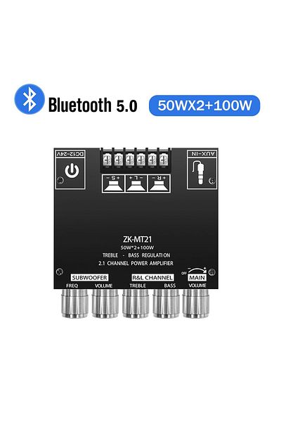 Choice ZK-MT21 Channel Bluetooth 5.0 CS8673E 2.1 Subwoofer Amplifier Board 50W X 2+100W Power Audio Ster...