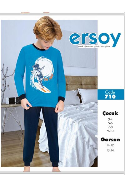 Ersoy Çocuk Giyim Set pijamale băieți 100% bumbac