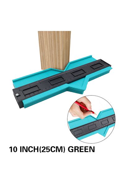 PIPES 10 Inch Green Profile Contour Gauge Line Copier Ruler Cutting Template Construction Woodworking Meas