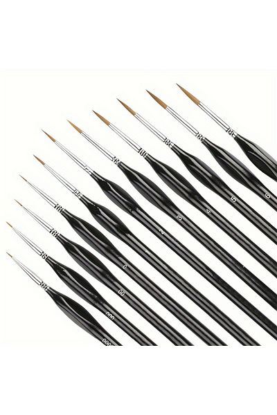 Choice 11pcs Black Detail 11pcs Fine Detail Paint Brush Set - Sturdy & Precise Miniature Brushes - Ideal Fo
