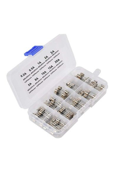 Choice 100pcs 100pcs Fast-blow Glass Tube Fuse Assorted Kit, 5x20mm 250v 10 Values Fuses 0.5a, 1a, 2a, 3a,