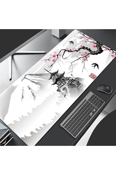 Choice وسادة ماوس وردية عالية الدقة للألعاب 90×40 سم بتصميم زهرة الكرز من ساكورا هوم