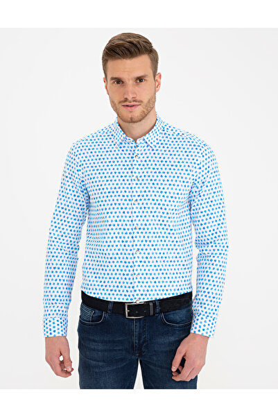Pierre Cardin Saks Slim Fit Μακρυμάνικο Πουκάμισο 50232974-VR045