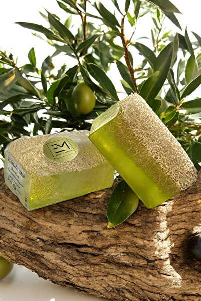 EM AMANOS BEAUTY Doğal Kabak Lifli Zeytinyağlı Sabun Zengin Antioksidan İçeriği Cilt Yenilenmesini Destekler