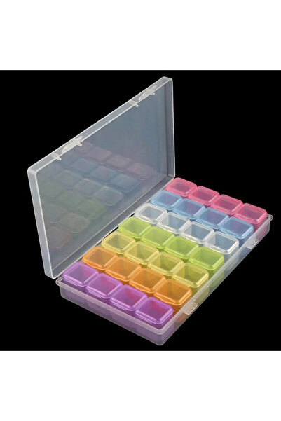Choice صندوق تخزين بلاستيكي مكون من 28 قطعة 32/40/42/48/56/64 فتحة، خرزات رسم...