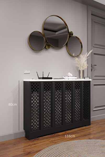 BAGAX Zeugma Model, Siyah Üstü Beyaz Renk,iç Ölçü 116 Cm Dış Ölçü 120 Cm Pete...