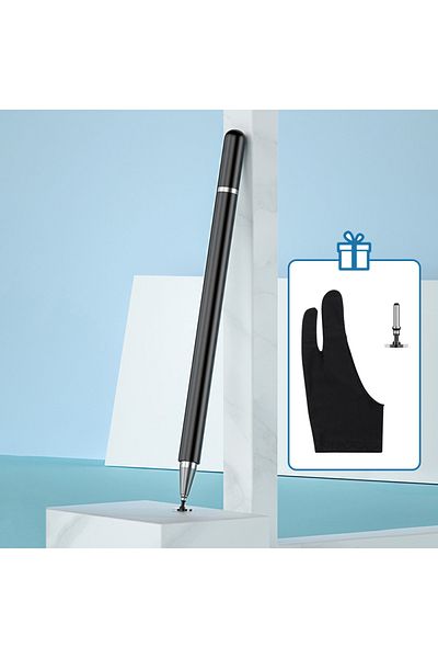 GOOJODOQ Black Universal Stylus Pen 2-in-1 Aluminum Automatically Absorb Pen For Tablet Ipad Xiaomi