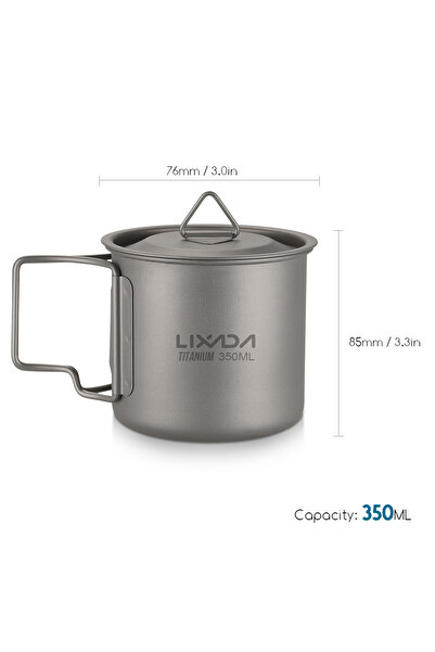 Choice كوب Lixada خفيف الوزن من التيتانيوم سعة 350 مل، كوب ماء خارجي للتخييم ...