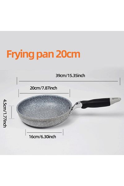 Choice 20cm Frying Pan Durable Stone Frying Pan28/26/24/20cm Wok Non-stick Pan Skillet Cauldron Induction C