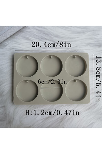 Choice أقراص طينية دائرية للعلاج بالروائح العطرية مقاس 2.3 بوصة، 6 فتحات، قوالب سيليكون، زينة معلقة، شمع، صناعة يدوية