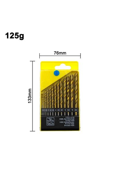 Choice 13pc Plastic Box Titanium Plated 13pc Straight Shank Twist Bit 1.5-6.5mm Plastic Box Package Drill B