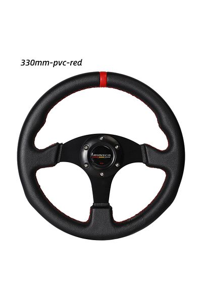 Choice Red 330mm/13 Inch Flat Steering Wheel Aluminium Pvc Drift Simulation Racing Game Steering Wheel Univ