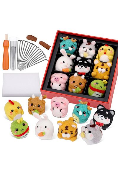Choice Type 1 9pcs Animal Making Manual Needle Felting Sets Needle Felting Starter Kit Wool Felt Tools With