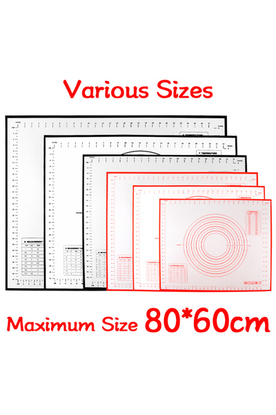 Choice 70x50cm Black Oversize 80/70/60cm Silicone Baking Mat Rolling Kneading...