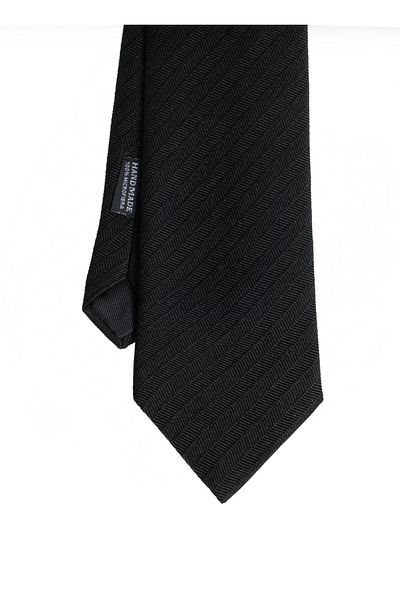 CROATE Black Soft Cotton Fabric Tie