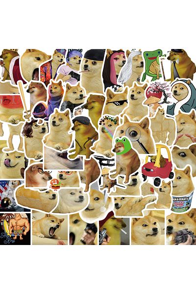 Choice 50pcs 50pcs Doge Meme Funny Stickers Vintage For Hot Diy Kids Notebook Luggage Motorcycle Laptop Ref