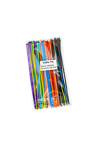 Choice رباط كبل متعدد الألوان 3x200 مم 4×200 مم مقاس 3×200 مم 100 قطعة/حقيبة ...