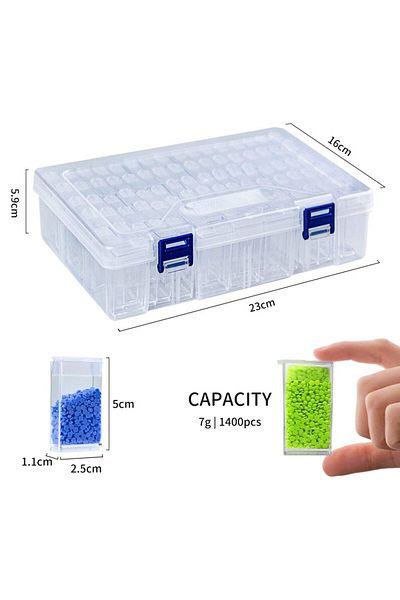 Choice صندوق تخزين لوحات الماس المحمول G963b 64 84 شبكة منظم حبات البذور DIY Nail Ar