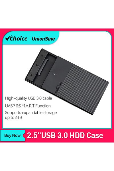 UnionSine Hdd Case 2.5inch Usb3.0 Hdd Enclosure 2.5inch Serial Port Sata Ssd Support 6tb For Seag...