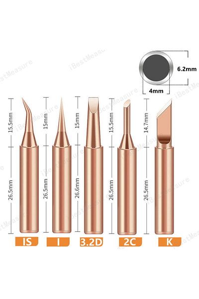 Choice Set A -5pcs 5pcs 900m-t Pure Copper Soldering Iron Tip Lead-free Solder Tips Welding Head Bga Solder