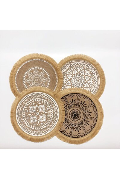 DUTRIEUX 4 قطع رقم 2، 4 قطع/6 قطع من مفارش المائدة المصنوعة من الجوت الطبيعي ...