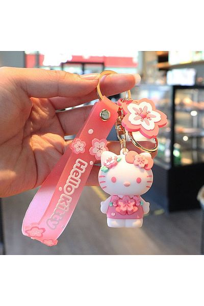 Choice Ktmao Sakura Sanrio Figurine Keychain Pink Hello Kitty Melody Kuromi Model Pvc Toys Kt Cat Collectib