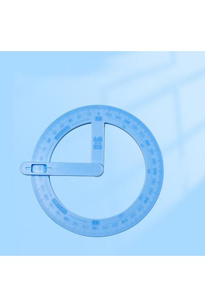 Choice Blue 1pc 360 Degree Activity Protractor Student Angle Reader Teaching Aids Right Angle And Acute Dra