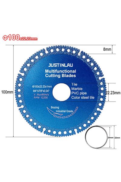 JUSTINLAU 100mm Composite Multifunctional Cutting Saw Blade 110/125mm Ultra-thin Saw Blade Ceramic Tile Glass